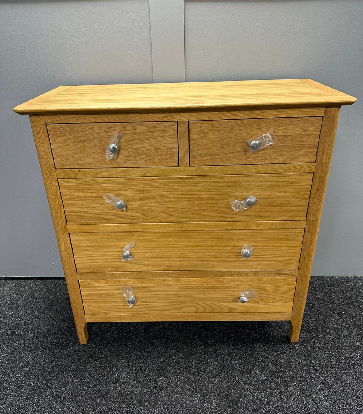 Oak 2 Over 3 Chest Of Drawers