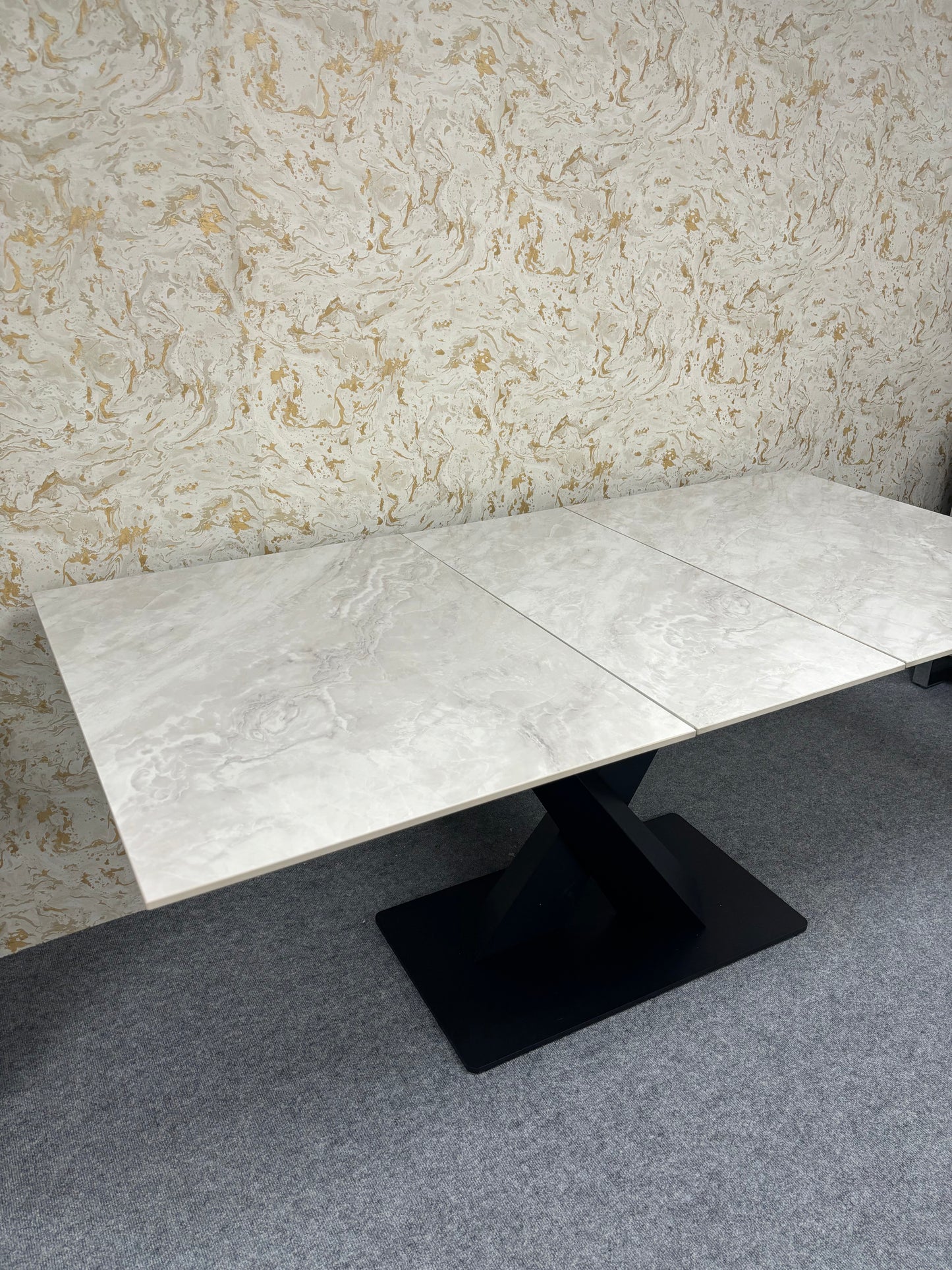 RENATO Ceramic Pearla Grey 140/180 - EXT Gloss Dining Table