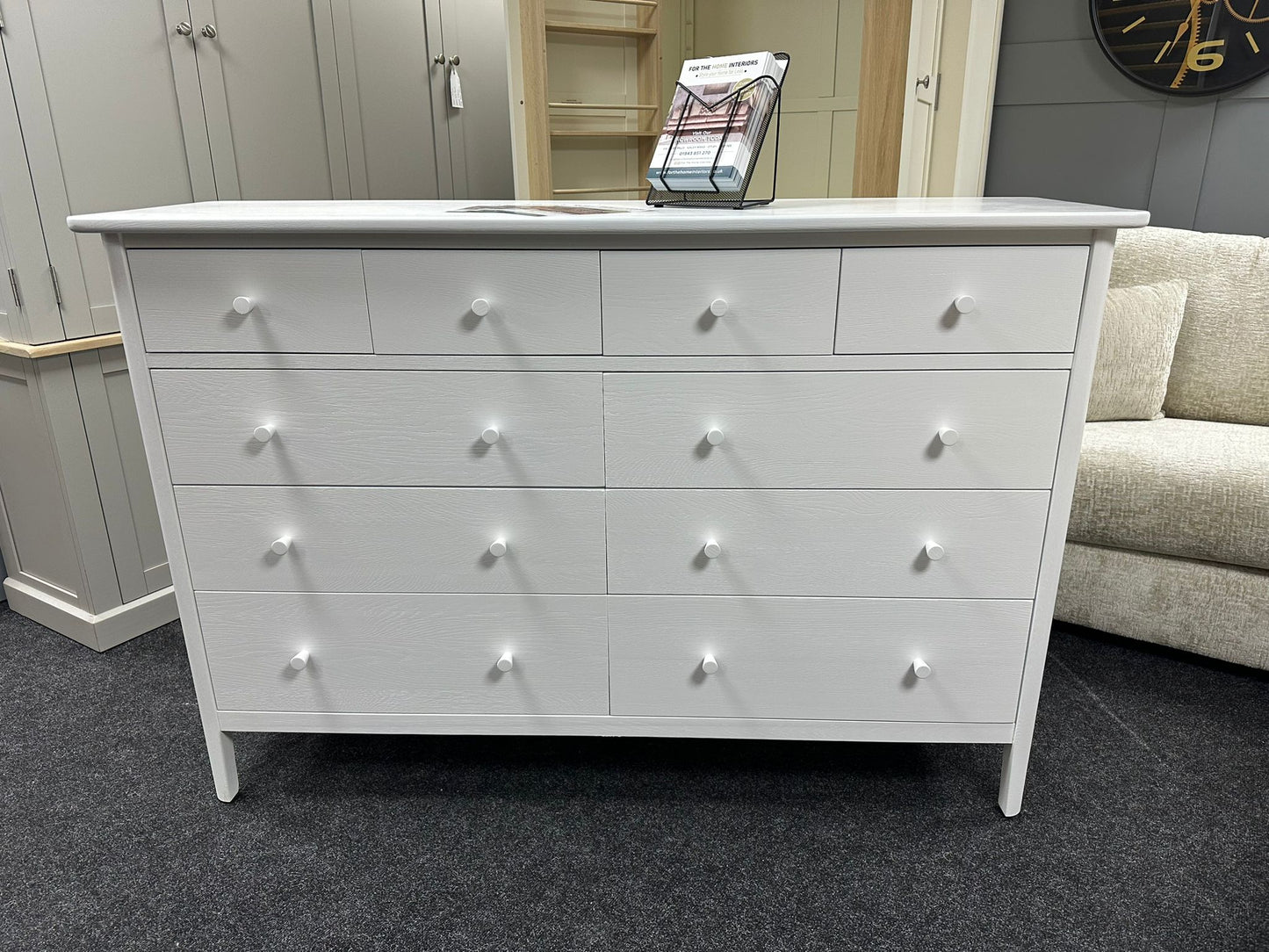 White 10 Drawer Chest