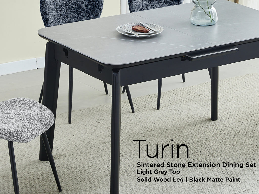 Turin Sintered Stone Extension Dining Table 130-160cm