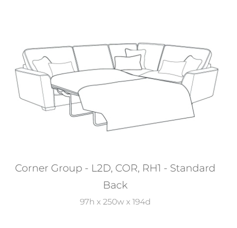 Casper 2 on 1 Sofabed Corner (2 Arms)