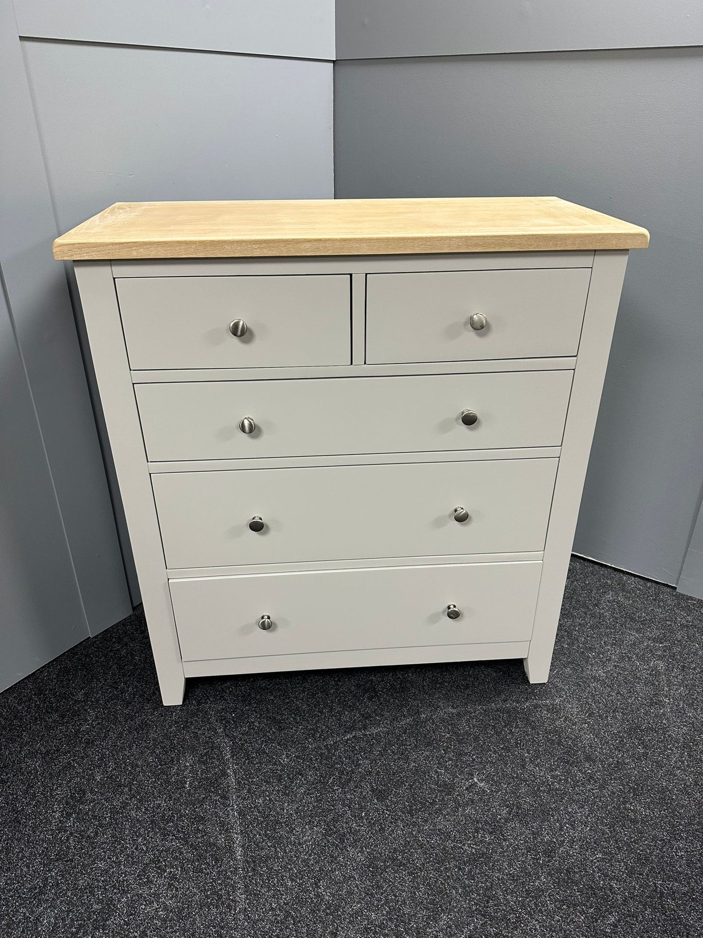 Grey 2 Over 3 Chest of Drawers