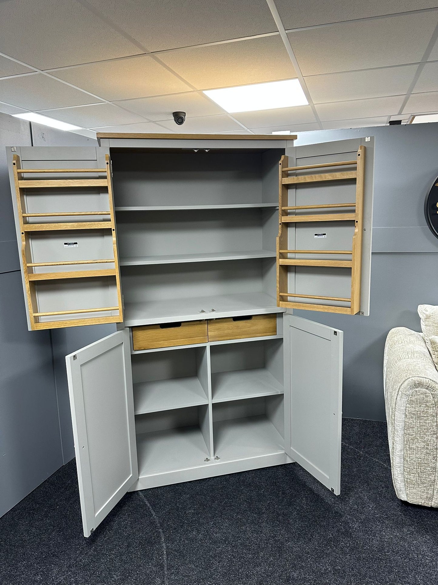 Pebble Grey 2 door Larder