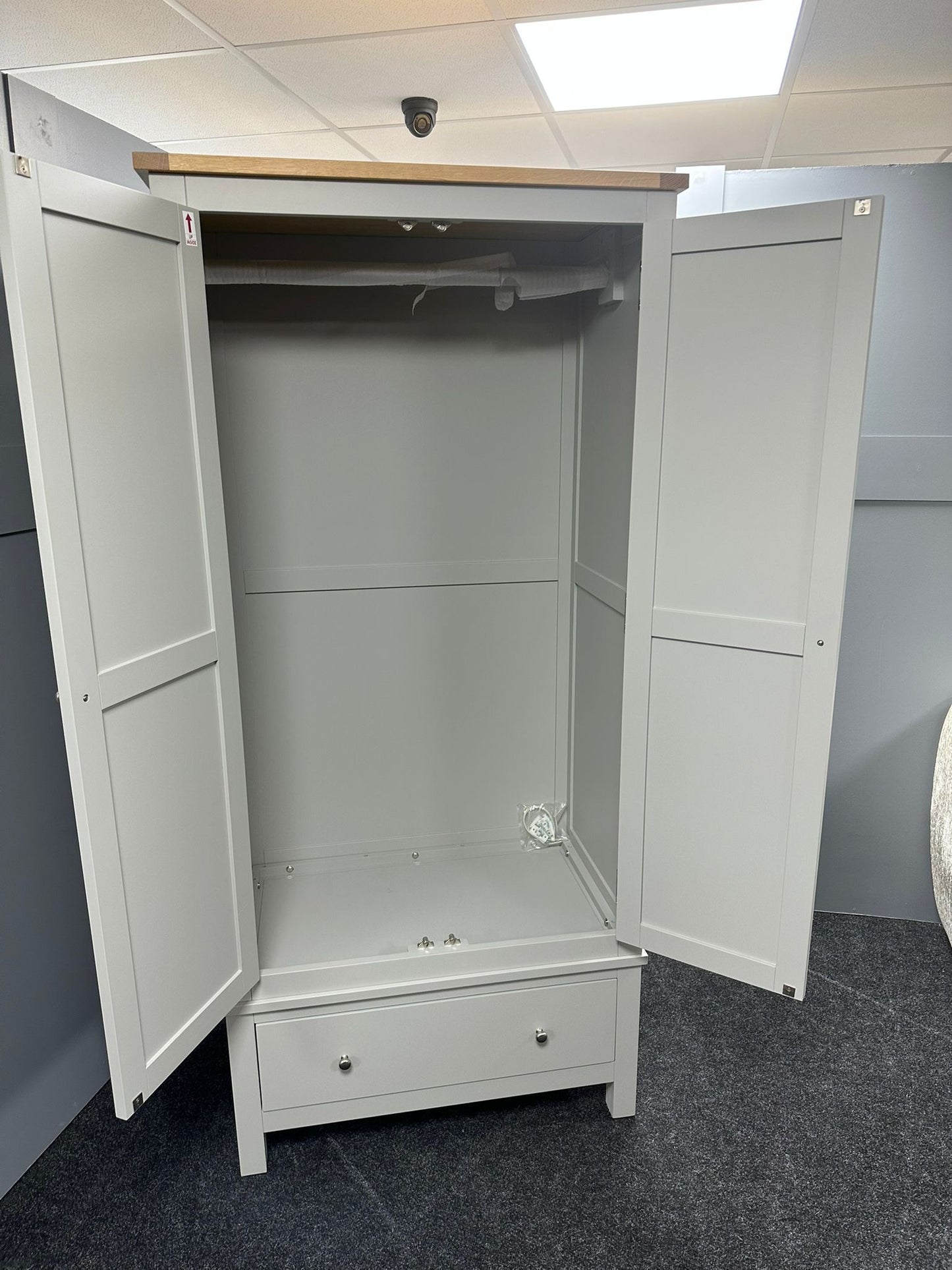 Grey 2 Door Wardrobe