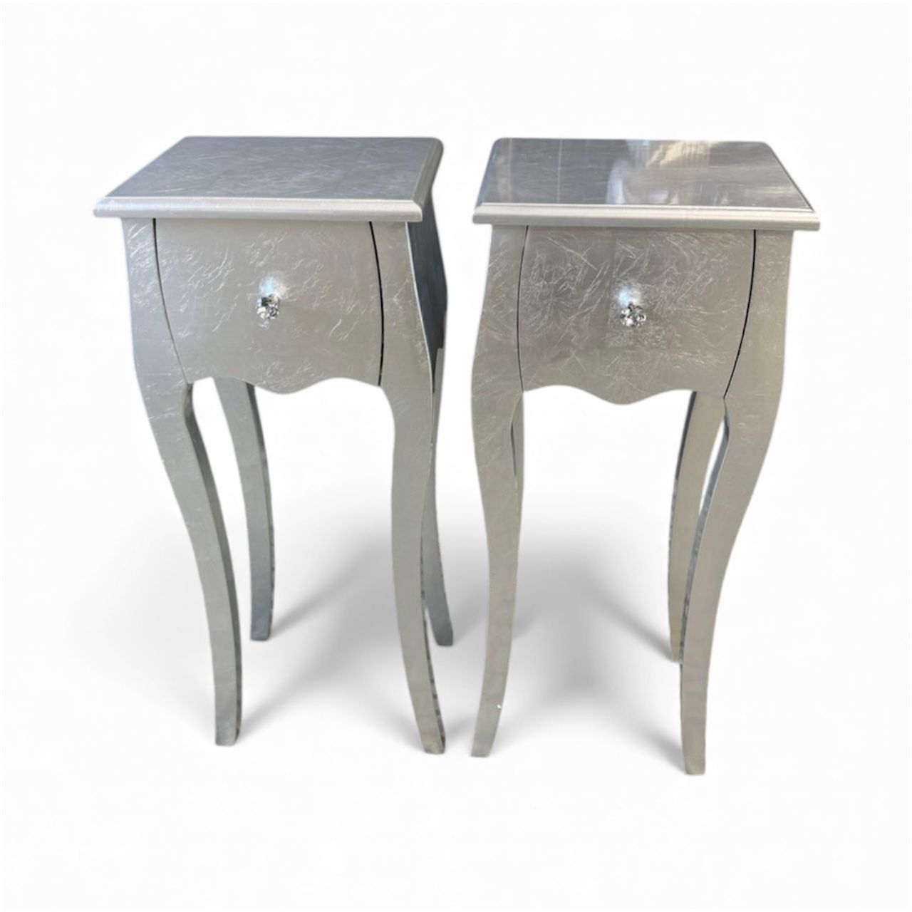 Silver Bedside Table (Pair)