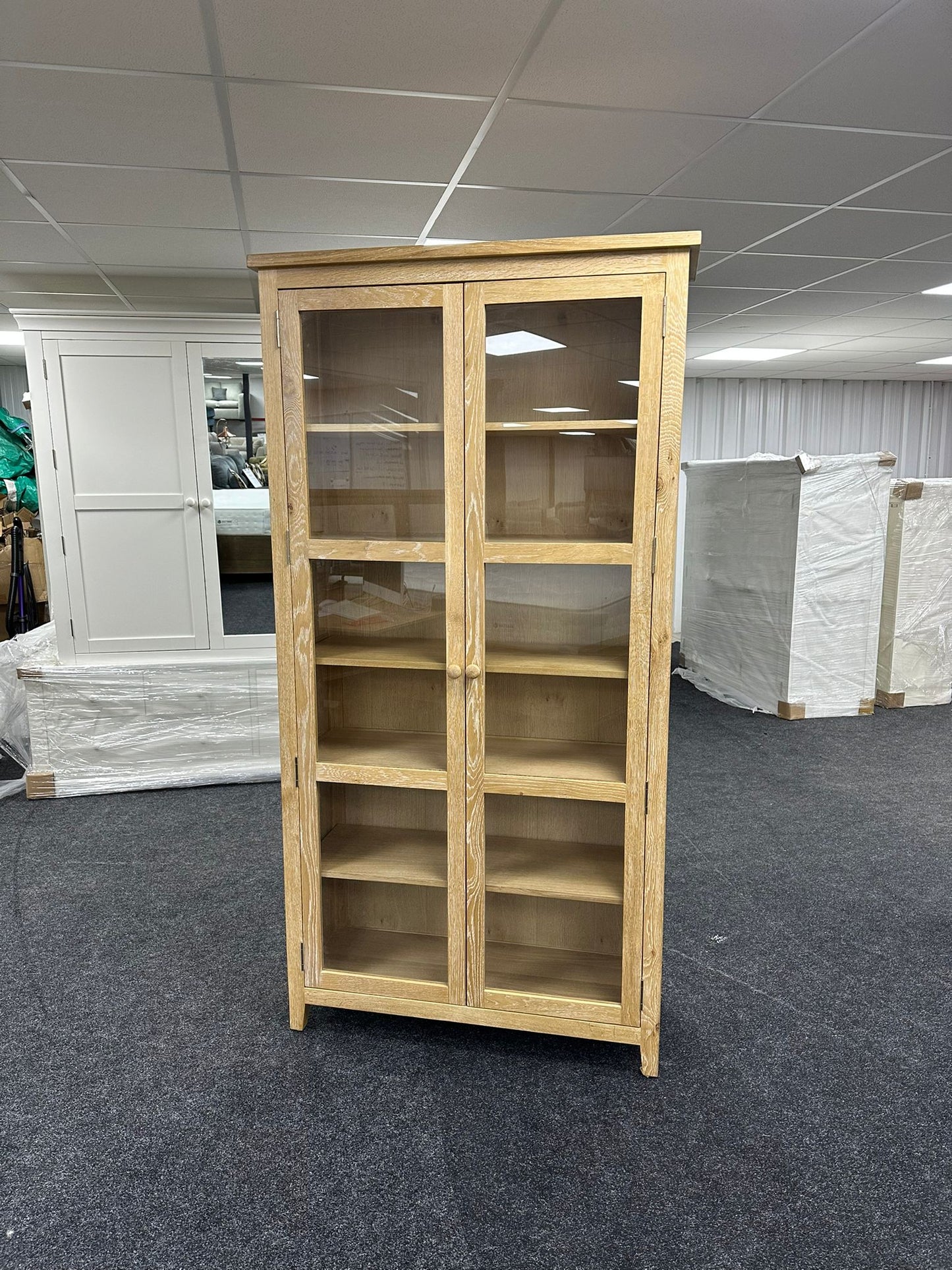 Whitewash Oak Display Unit / Bookcase