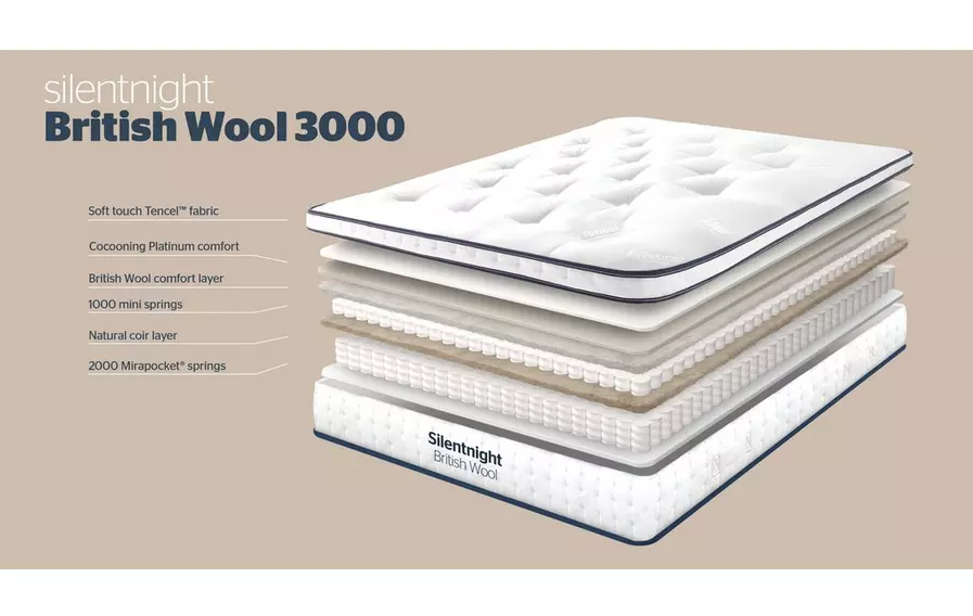 5ft Silentnight British Wool 3000 Clearance Mattress