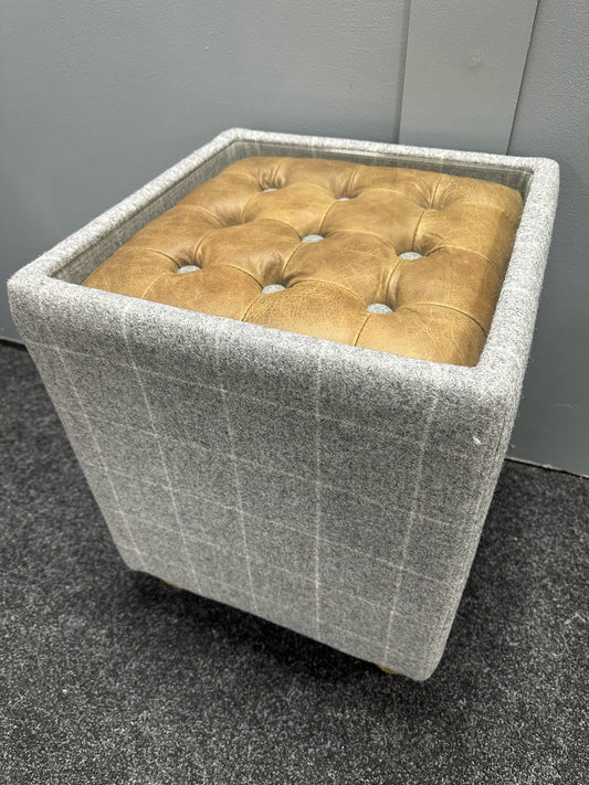 Grey Side Table With Glass Top