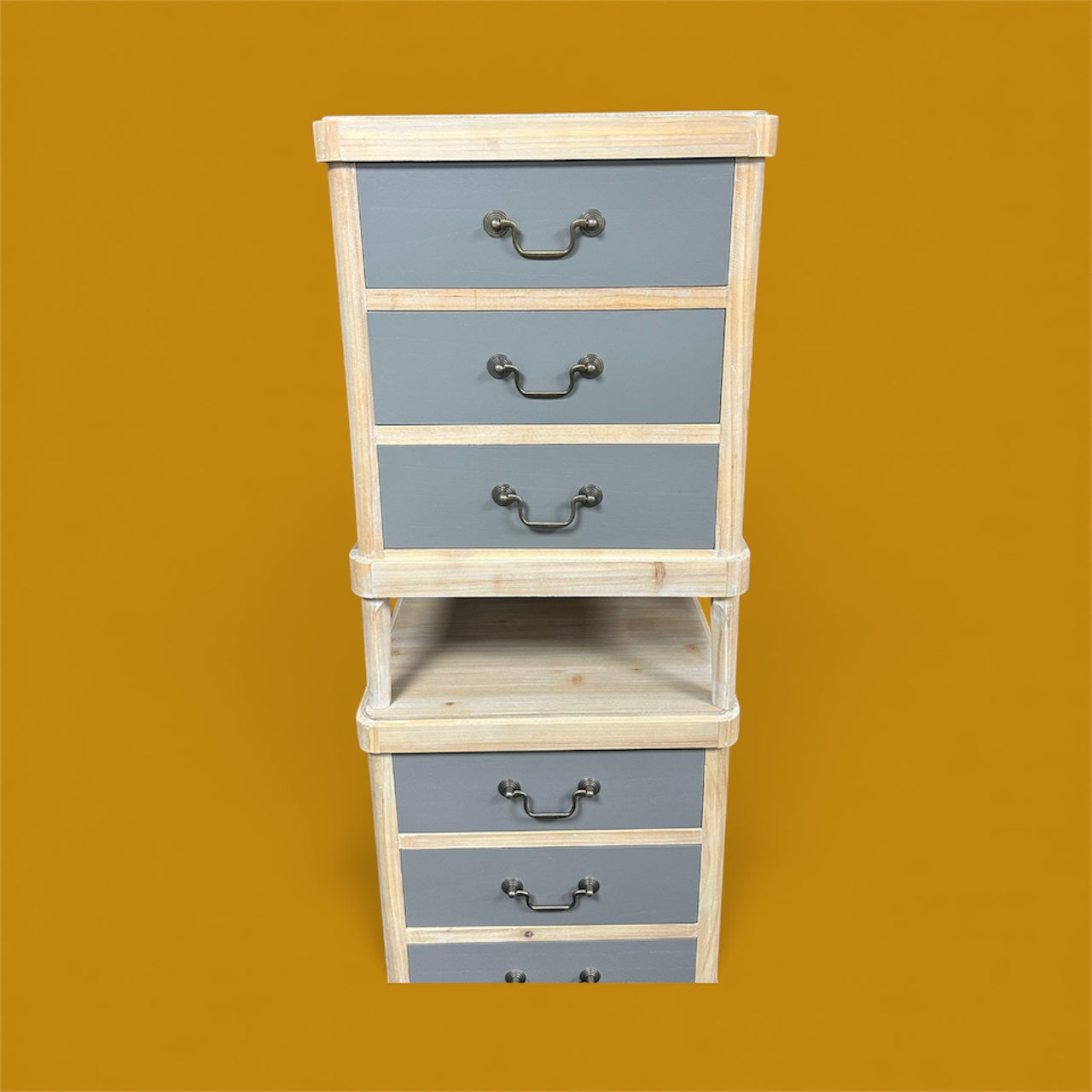 Oak and Grey Bedside Table (Pair)