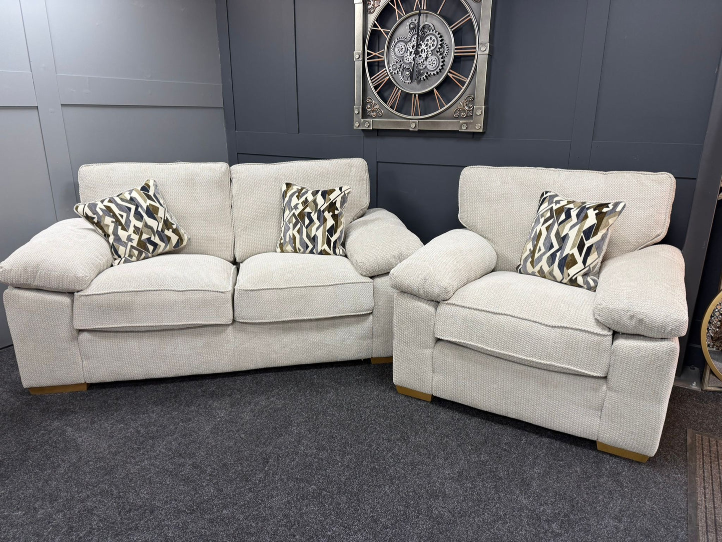 Dexter 3 Seater Sofa & Arm Chair Set - EX DISPLAY