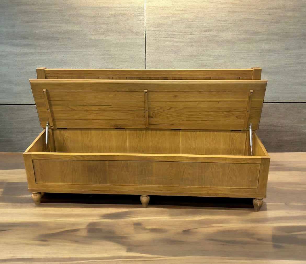Oak Monk Bench With Storage