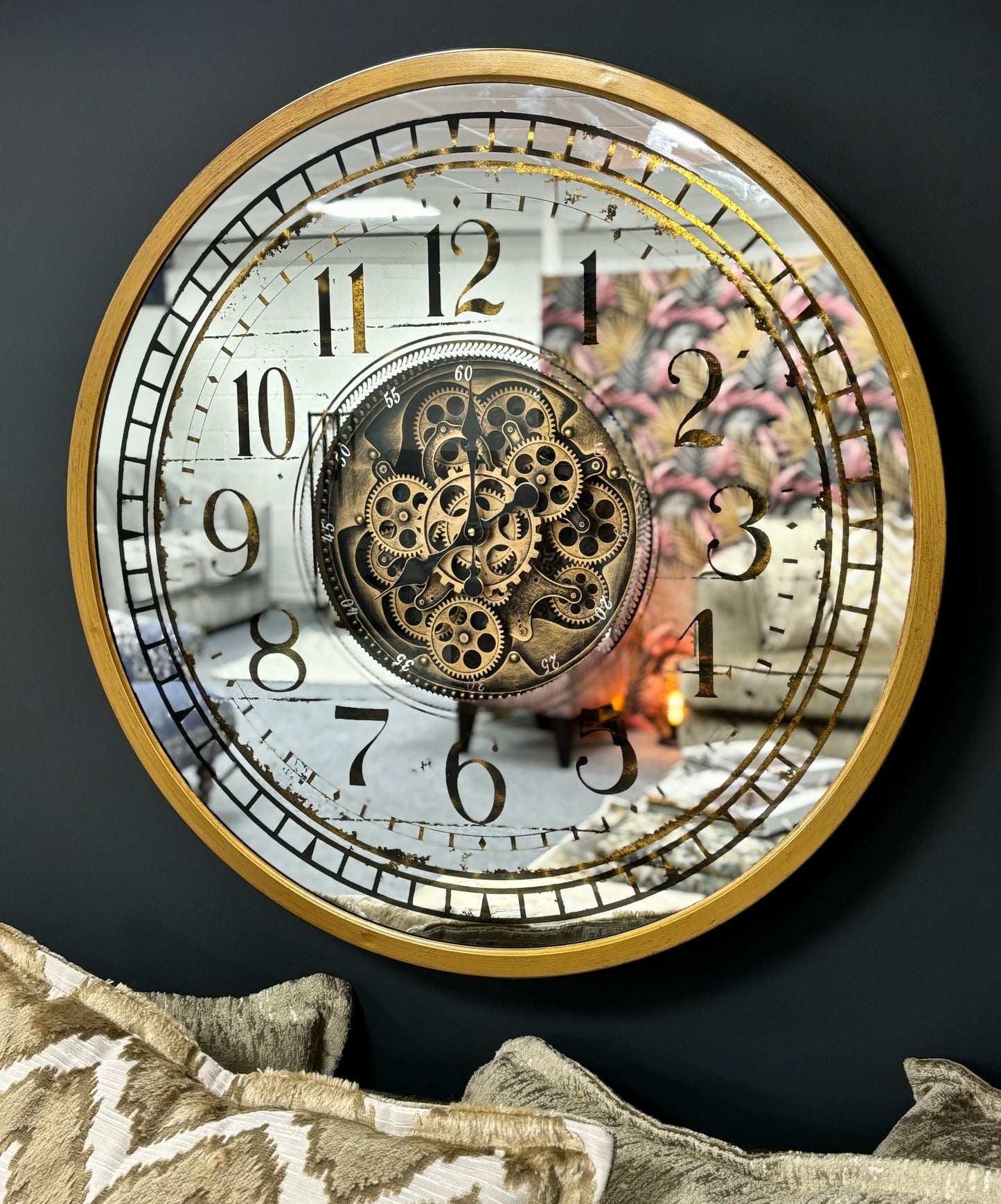 Large Gold Skeletal Clock