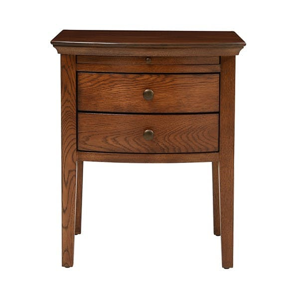Dark Oak 2 Drawer Bedside Table