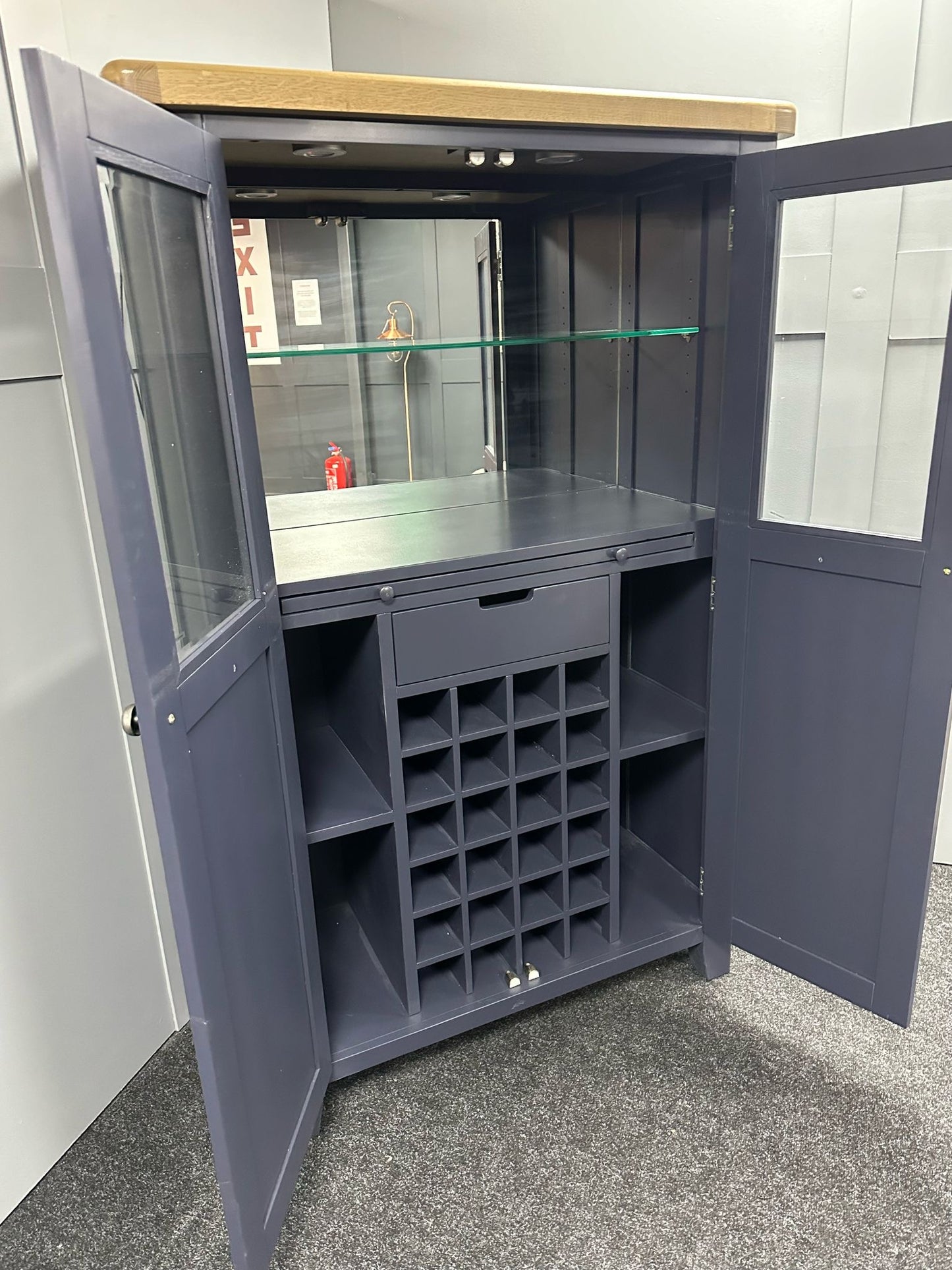 Blue Drinks Cabinet