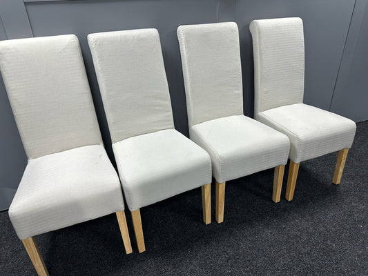 4x Natural Herringbone Dining Chairs