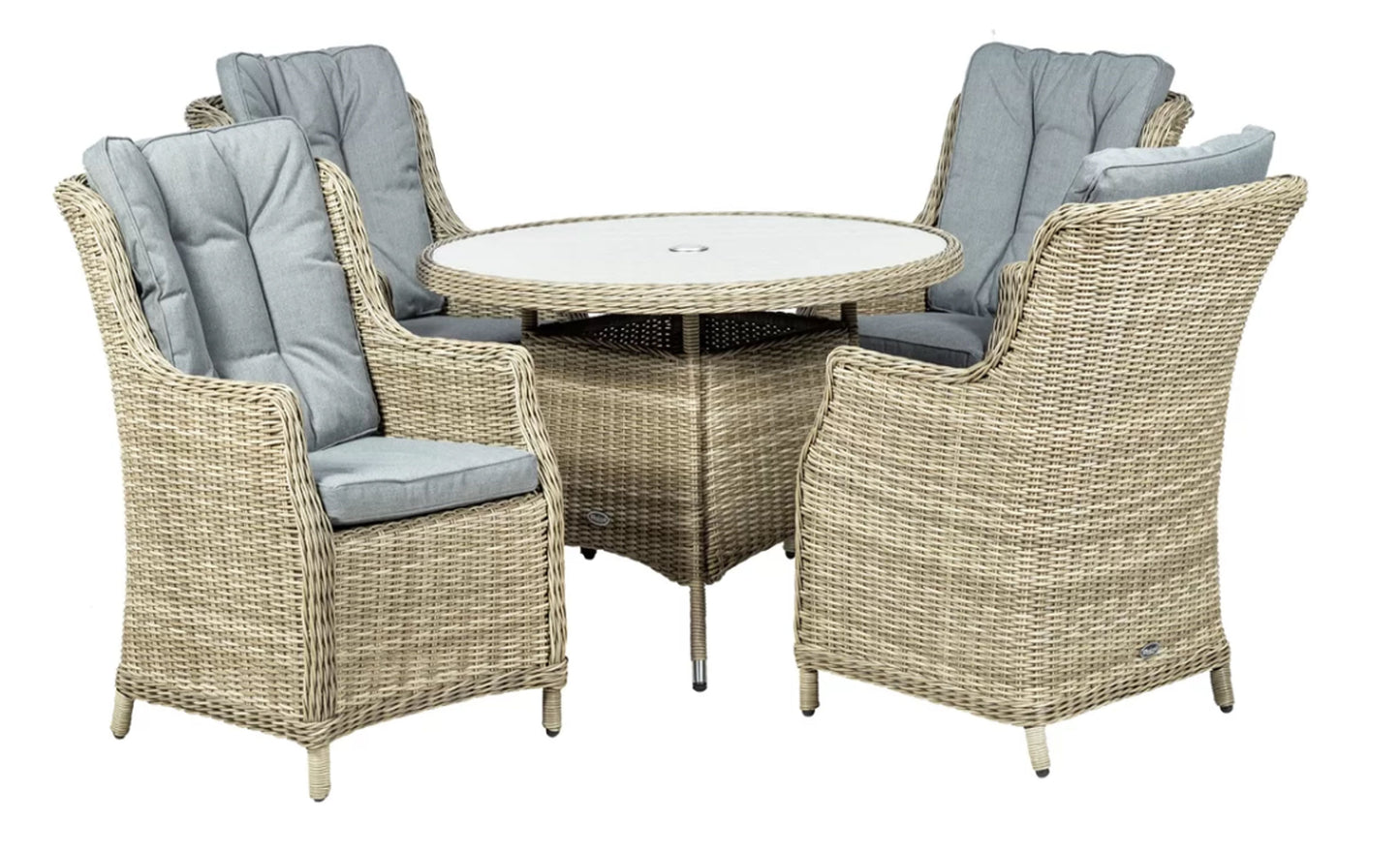 Wentworth 4 Seater Bistro Set With High Back Chairs For The Home Interiors