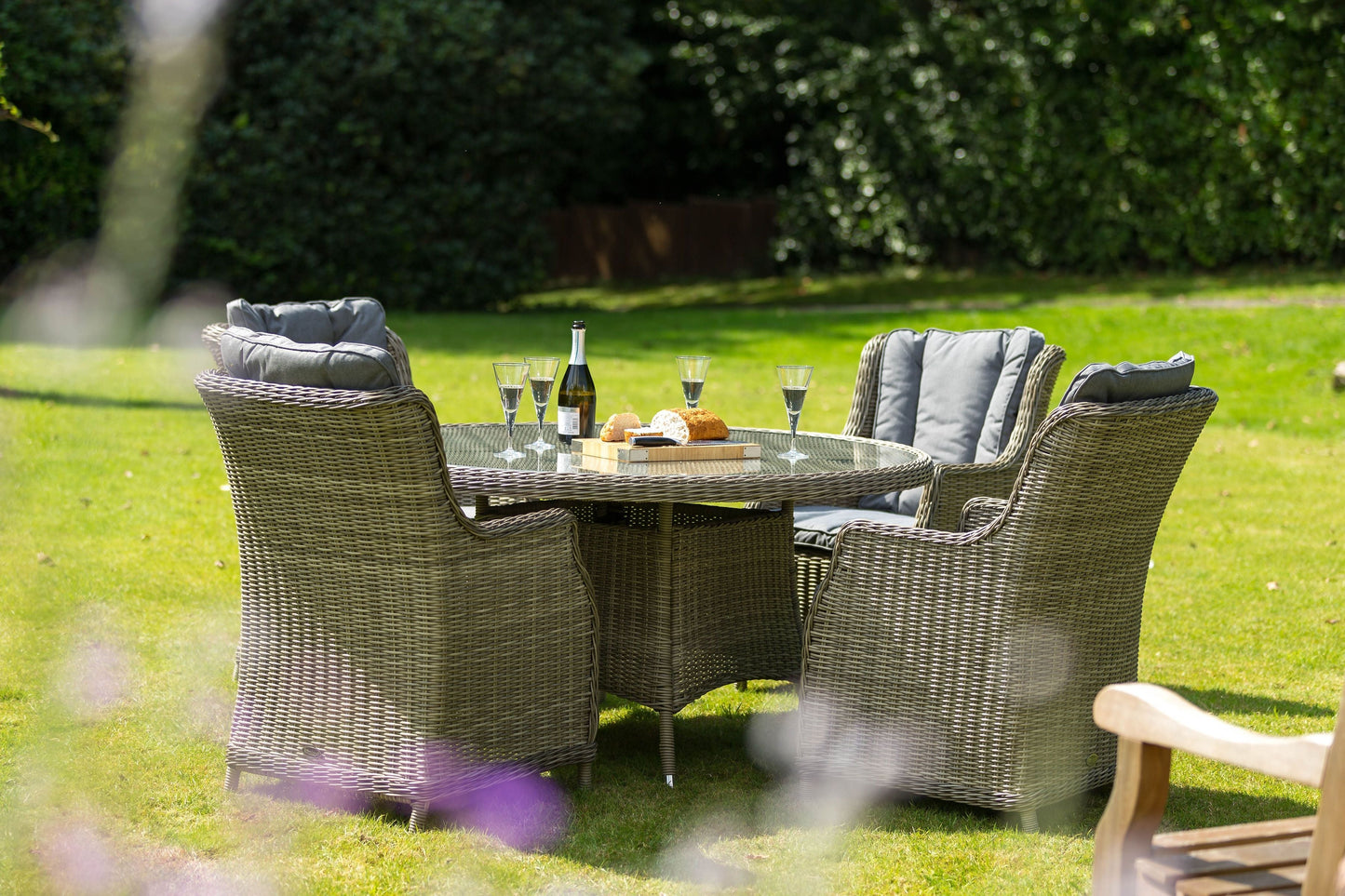 Wentworth 4 Seater Bistro Set With High Back Chairs For The Home Interiors