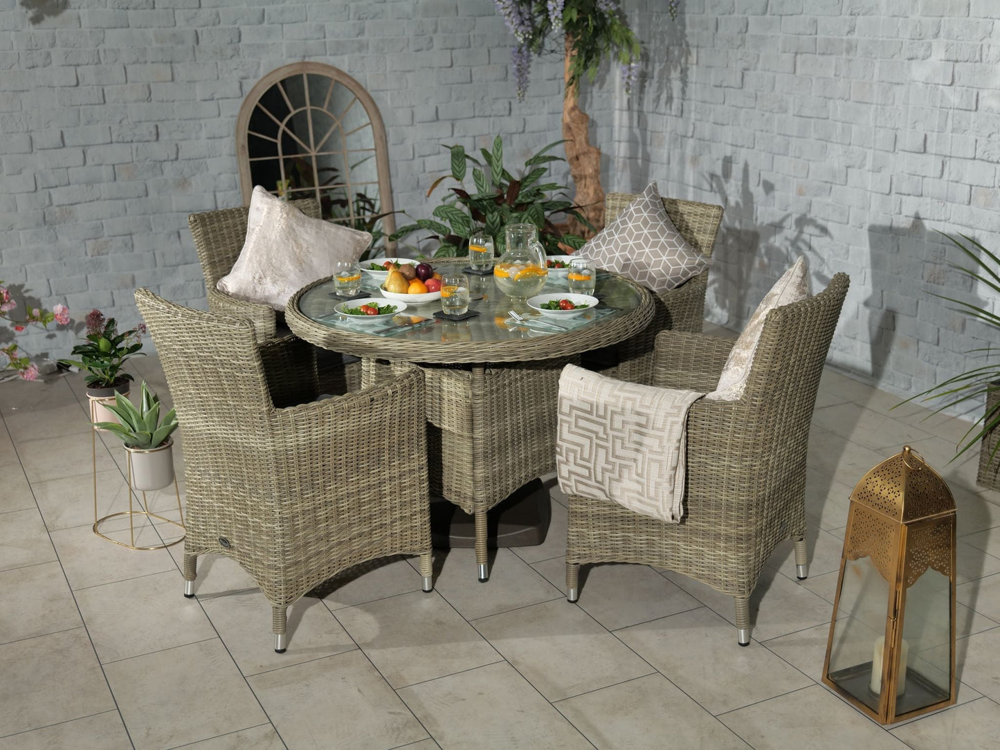 Wentworth 4 Seater Bistro Set With Low Back Chairs For The Home Interiors