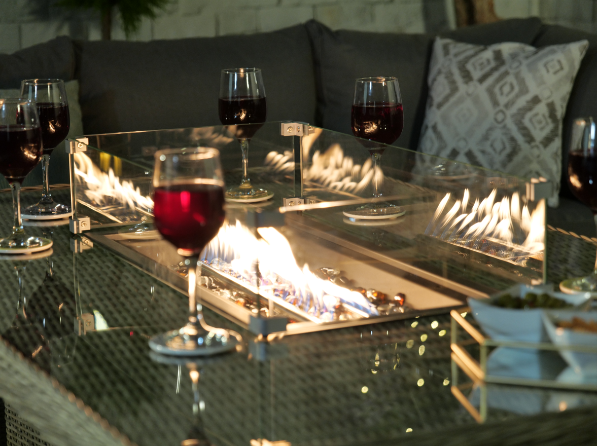 Wentworth 7Pc Deluxe Modular Corner Dining Set w/ 170 x 100cm Firepit Table For The Home Interiors