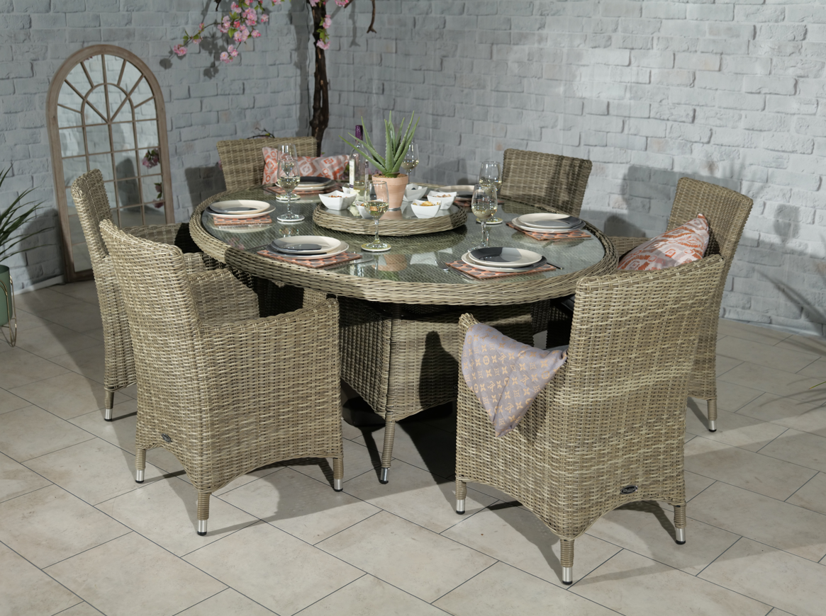 Wentworth Natural Rattan 6 Seater Ellipse Carver Dining Set For The Home Interiors
