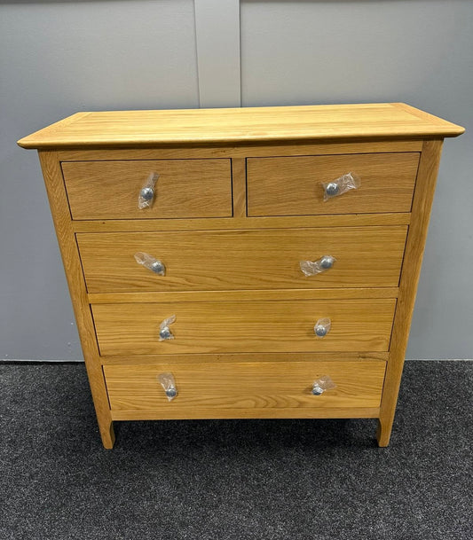 Oak 2 Over 3 Chest Of Drawers