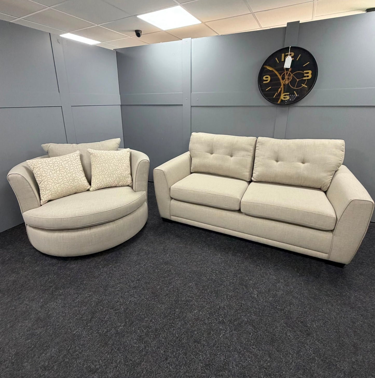 Latte 3 Seater & Swivel Chair Set
