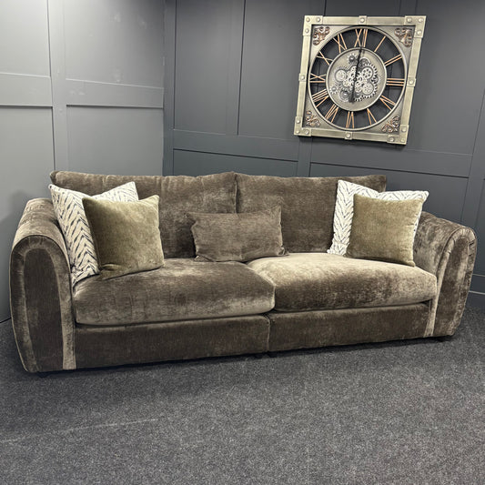 Dark Mink 4 Seater Sofa & Swivel Chair Set