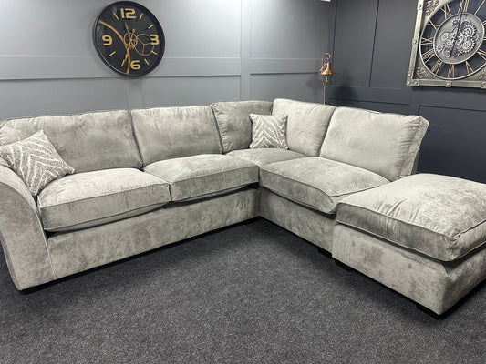 Grey 2 on 1 RHF Chaise Corner Sofa