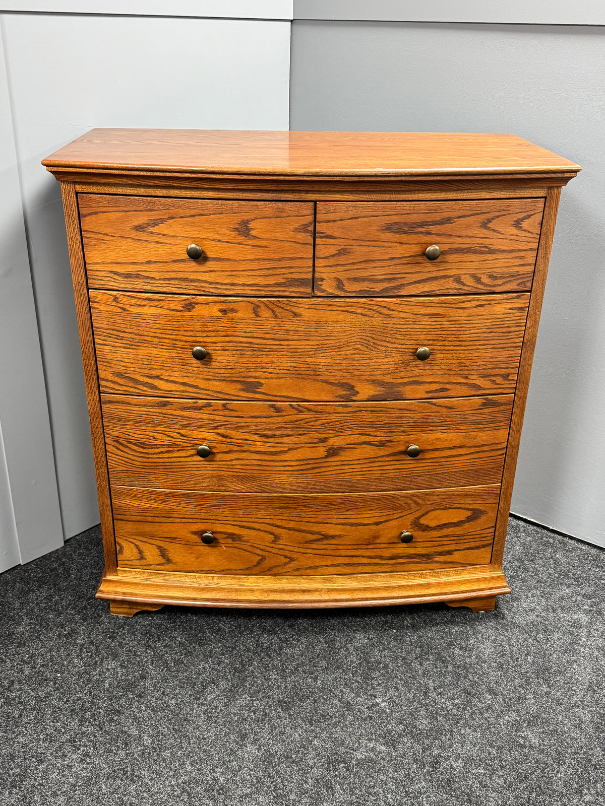 Dark Oak 5 Drawer Chest Of Drawers