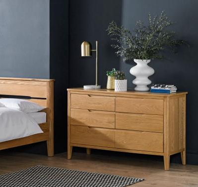 2 Over 3 Chest of Drawers - Harkuta Oak Collection For The Home Interiors