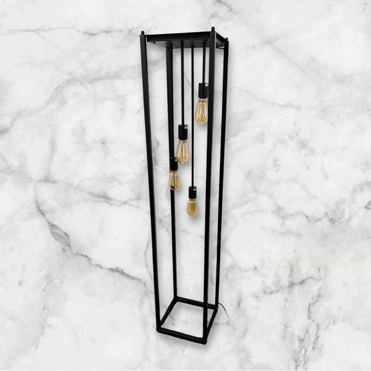 Tall 4 Bulb Caged Floor Standing Lamp