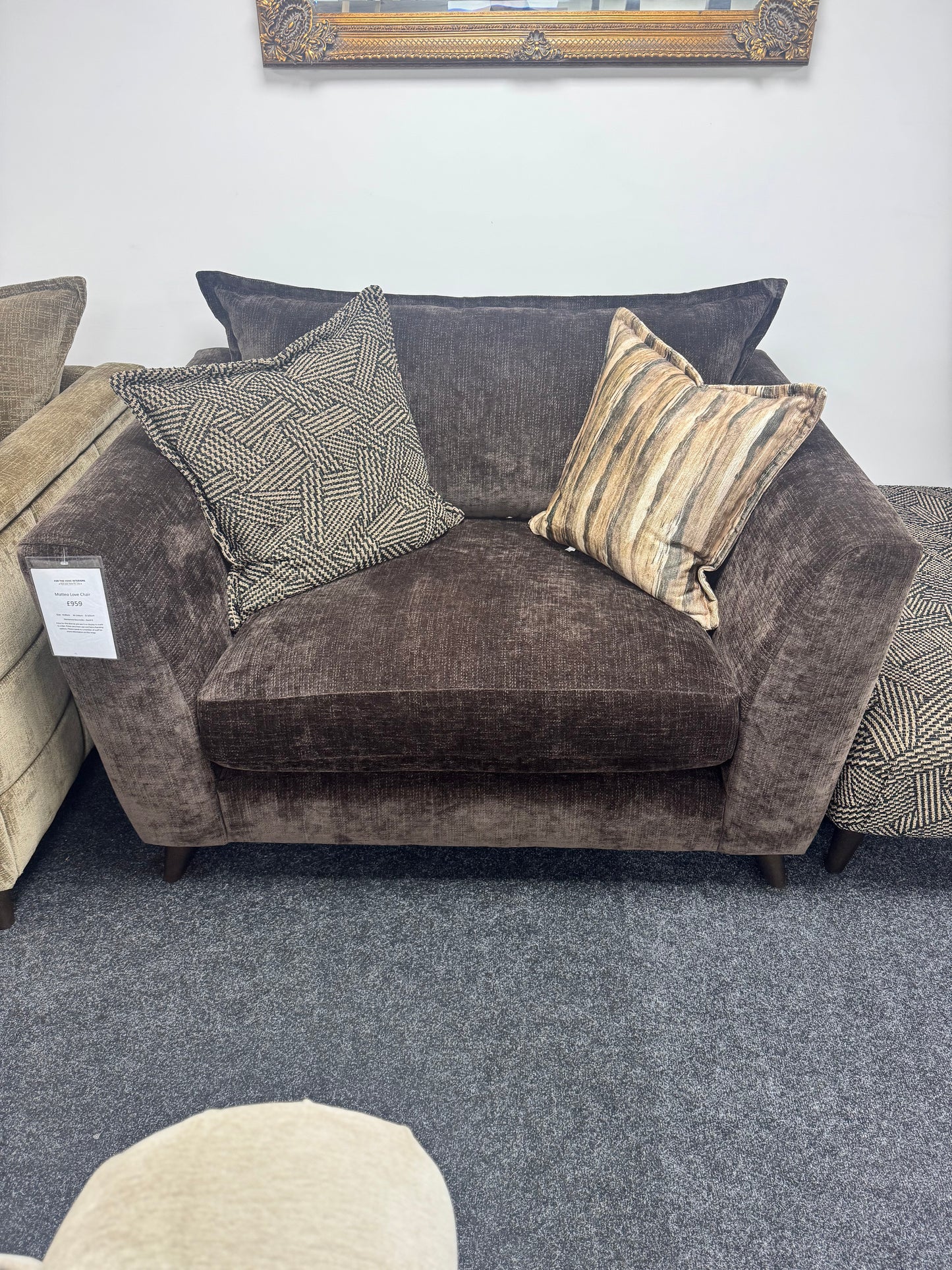 Dark Taupe Love Chair-EX DISPLAY