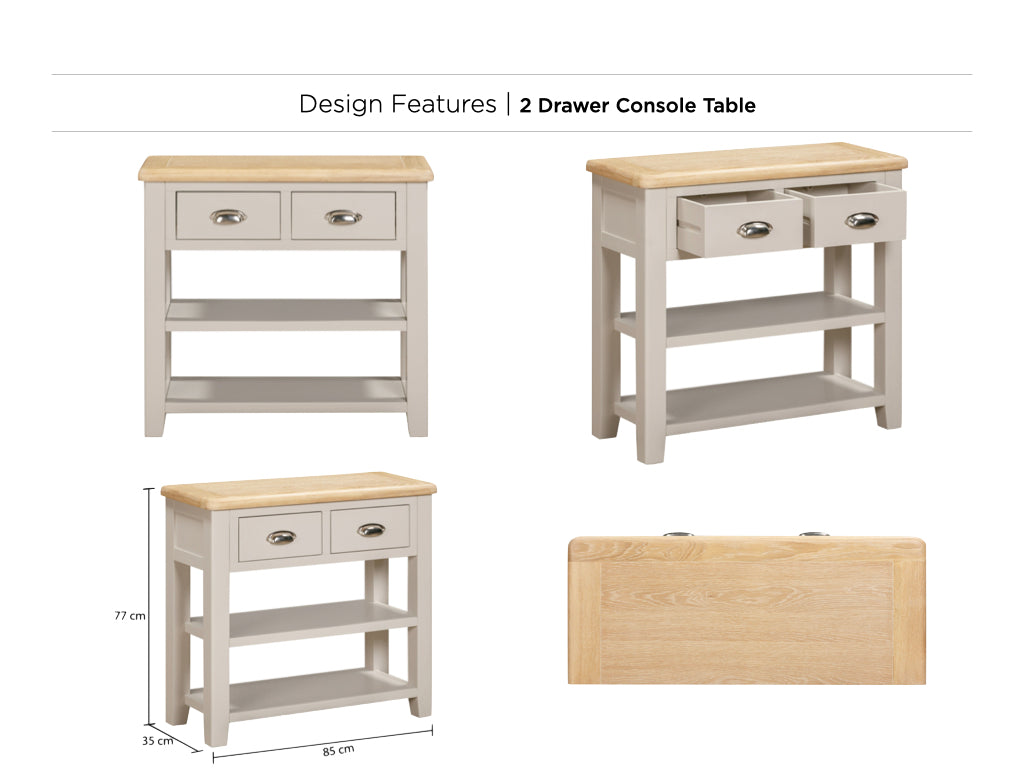Windermere Painted 2 Drawer Console Table