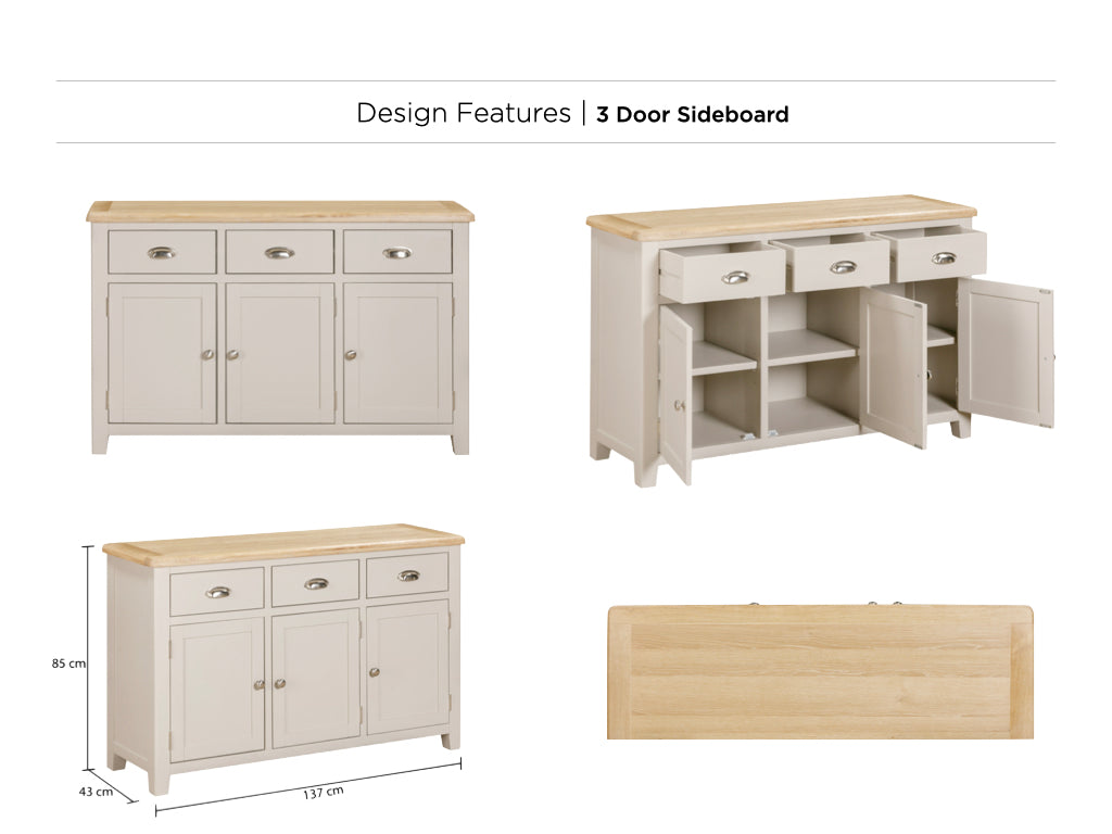 Windermere Painted 3 Door Sideboard