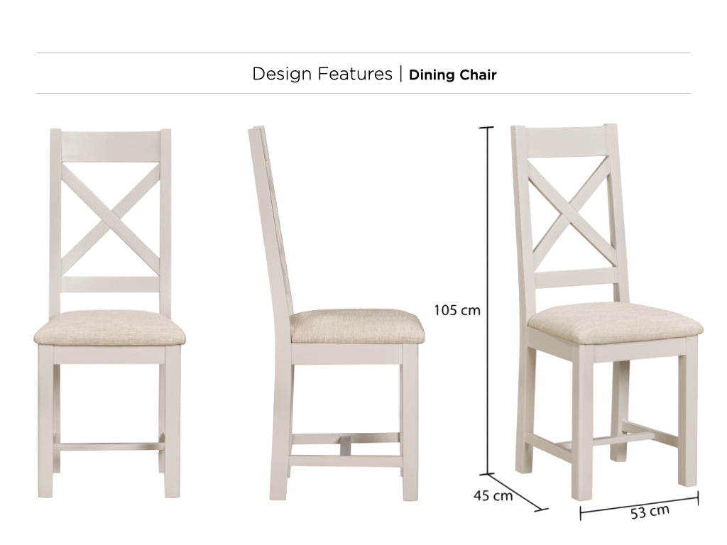 Windermere Painted Cross Back Dining Chair (PAIR)