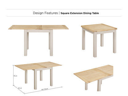 Windermere Painted Square Extension Dining Table
