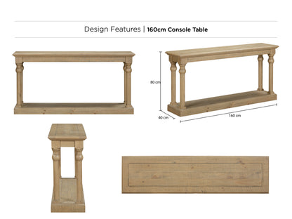 Chateau Rustic 160 cm Console Table