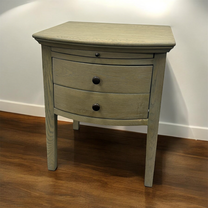 Smoked Oak 2 Drawer Bedside Table