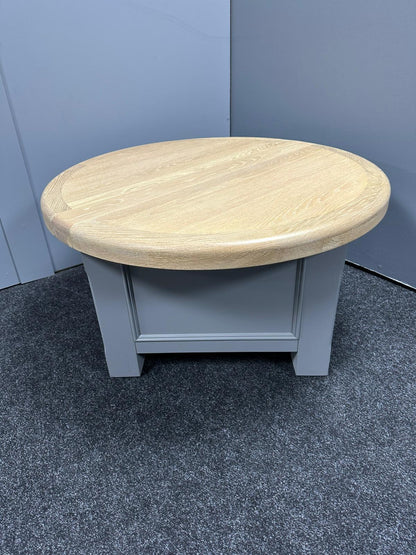 Grey Round Storage Coffee Table