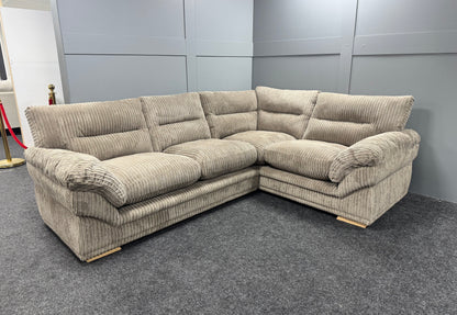 Mink Corded RHF 2 On 1 Corner Sofa