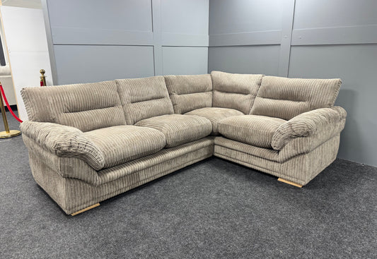 Mink Corded RHF 2 On 1 Corner Sofa