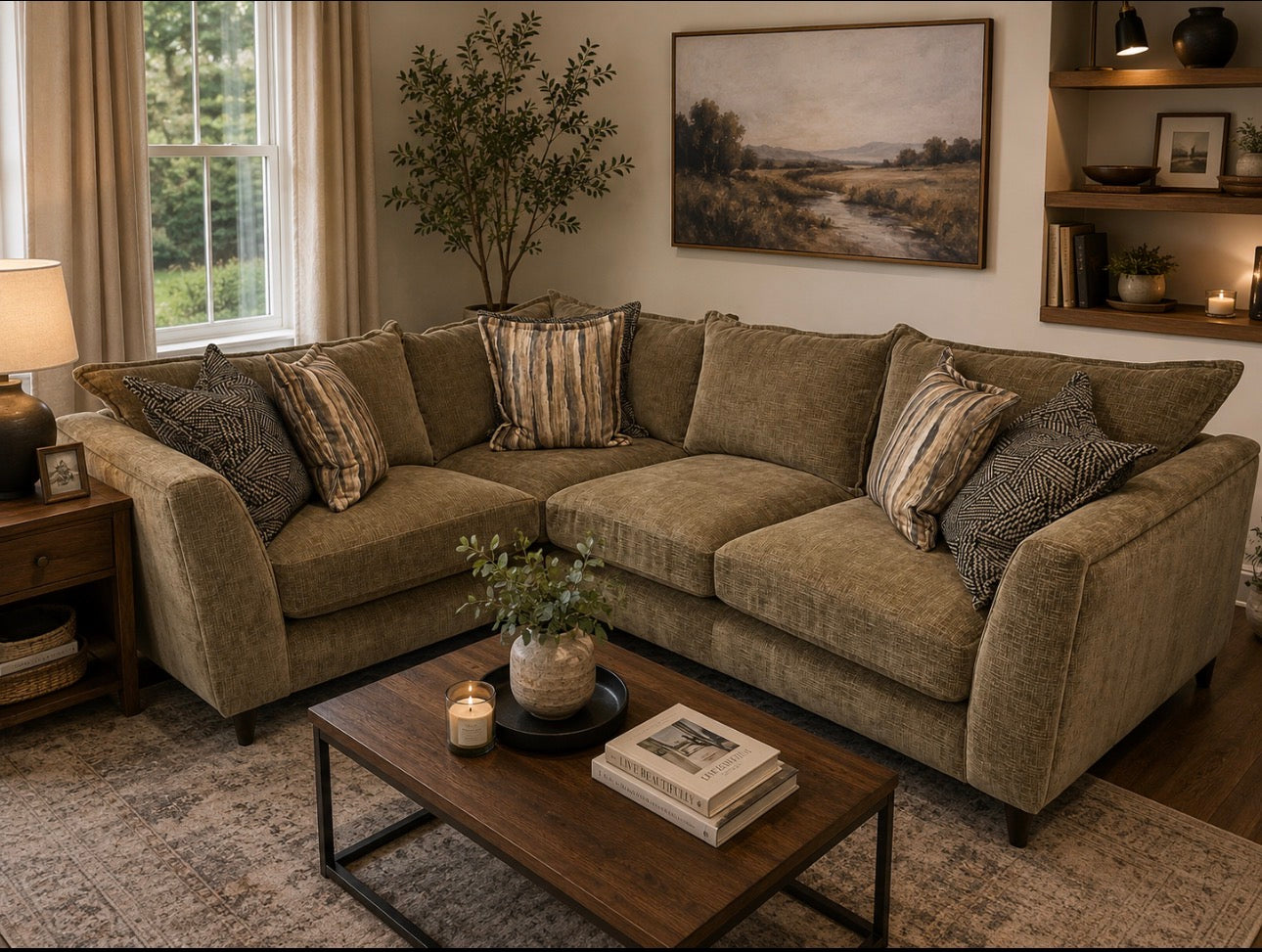 Espresso 2 On 1 Corner Sofa-EX DISPLAY