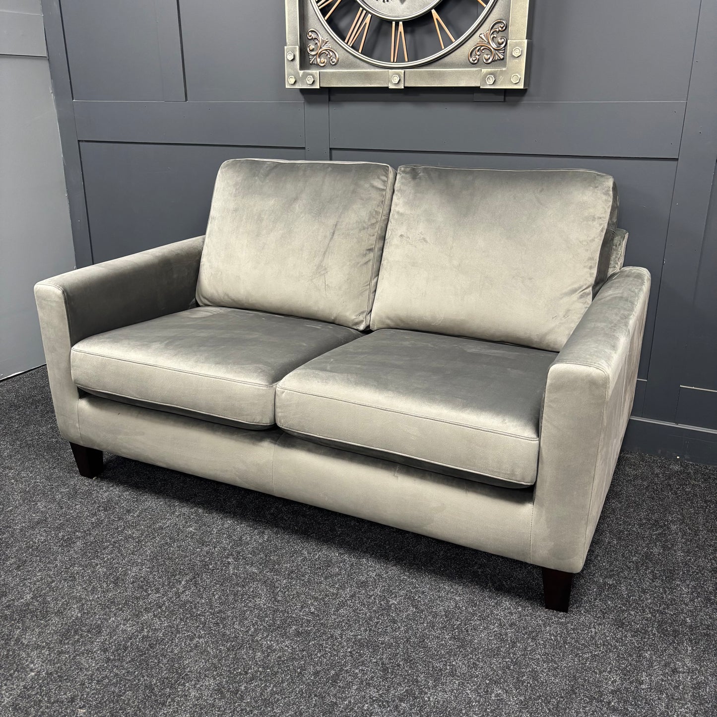 Plush Grey Bailey 2 Seater Sofa