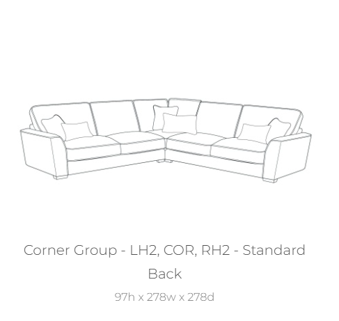 Caspian 2 on 2 Corner Sofa