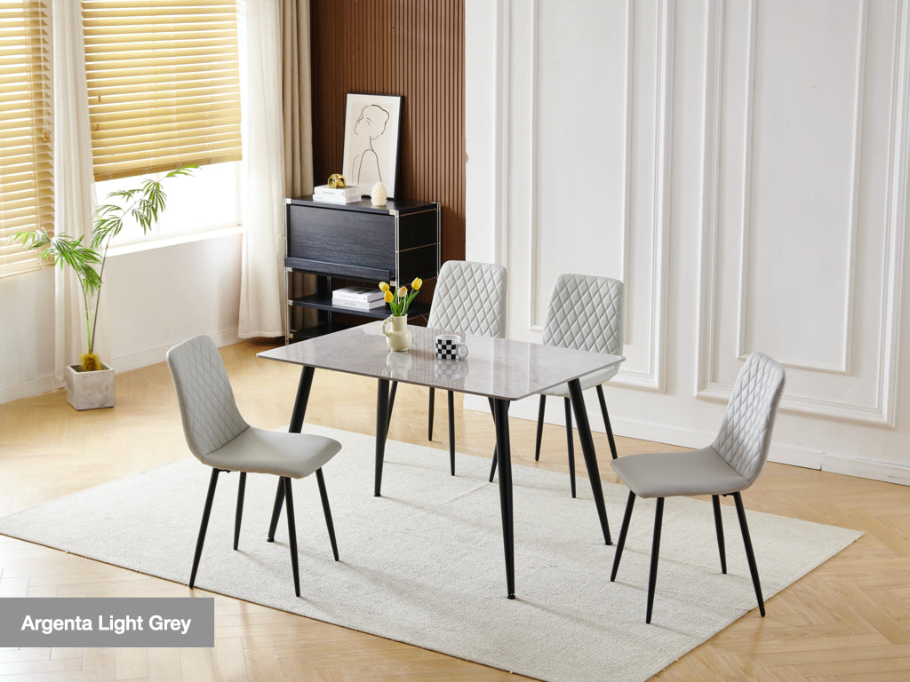 Argenta Dining Chair PAIR - Light or Dark Grey