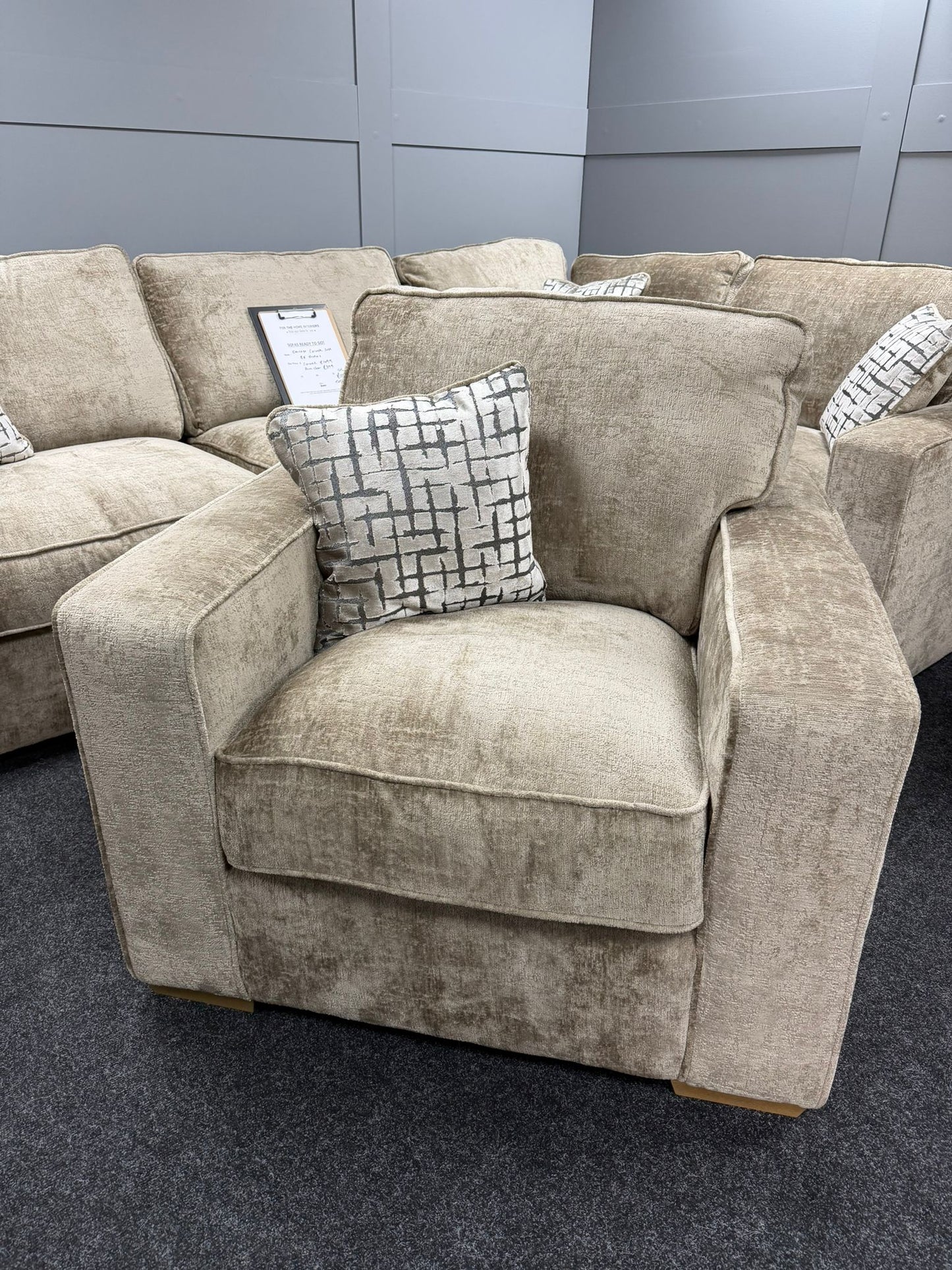 Chicago Mink Arm Chair - EX DISPLAY