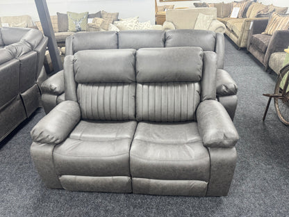 Grey Leather 3&2 Electric Recliner Sofa Set