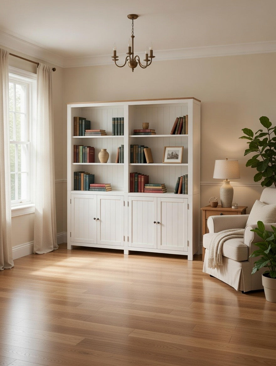 White Library Cabinet Bookcase