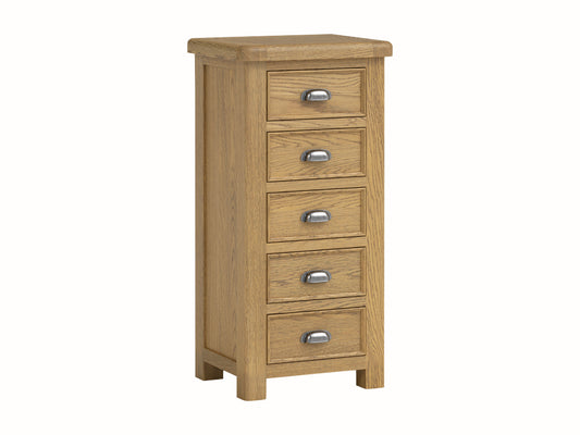 Dorchester Oak 5 Drawer Chest