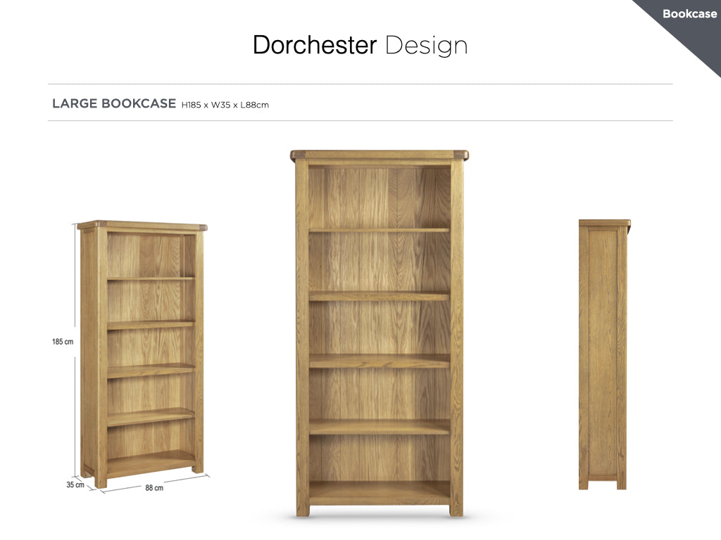 Dorchester Oak Large Bookcase